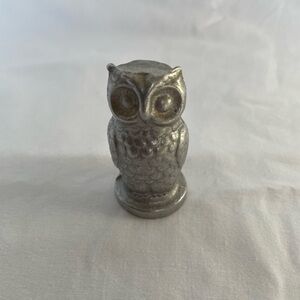 This rare vintage pewter and aluminum 70s owl